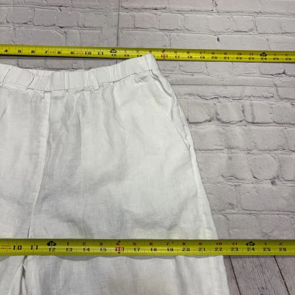 Quince Women 100% European Linen Pants Size Large White SP25 C134 -30